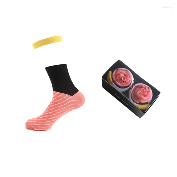 DaiShana – chaussettes pour femmes, 2 boîtes, Design personnalisé, Sushi, coffret cadeau de noël, Happy Harajuku Skate, Sokken en coton