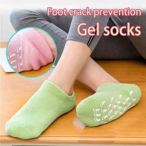 Chaussettes de femmes 2pc pour exfolier la chaussette de peau douce craquelée à sec Pédicure de talon dur protecteur réparant le pied de soins du pied.
