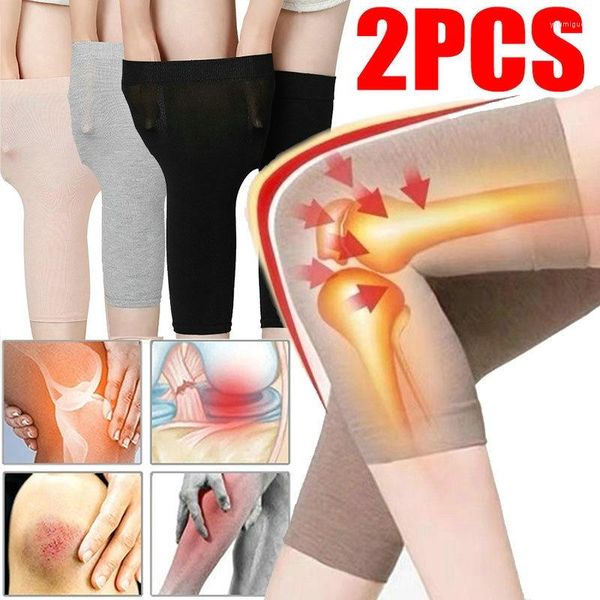 Calcetines de mujer 2 uds algodón a prueba de frío soporte rodillera caliente para artritis alivio del dolor articular masajeador deportivo calentador de piernas