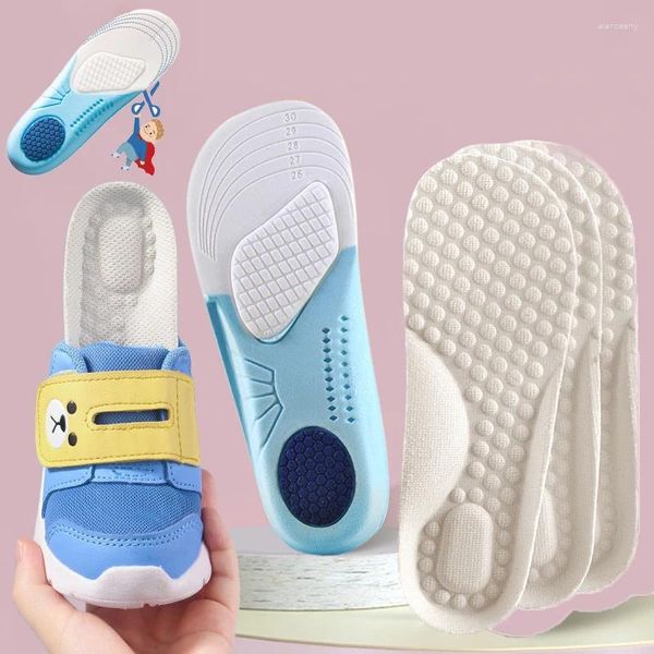 Calcetines de mujer 2 uds plantillas de espuma viscoelástica para niños para niños soporte para el arco del pie plano transpirable zapatos deportivos ortopédicos para correr almohadillas herramienta de cuidado