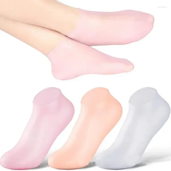 Femmes chaussettes 2pcs Silicone Foot Care Anti Cracking Hydrating Gel Cracked Dead Peau Retirer les outils de pédicure de soulagement de la douleur Protector