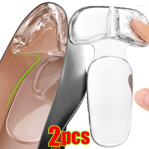 Calcetines de mujer, 2 uds., plantillas de Gel de silicona, talón, espolón, alivio del dolor, cojín para pies, tacones altos, media plantilla, pegatinas protectoras antidesgaste, almohadillas para zapatos