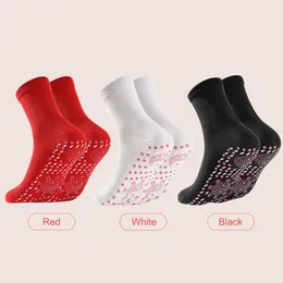 Vrouwen sokken 2 stcs unisex winter zelfverwarmende gezondheidspijnverlichting kousen (zwart)