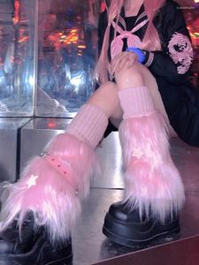 Dames sokken 3 stuks sets faux bont laars omvat goth Japanse kawaii benen punk jk knie-lengte hiphop y2k mode lang