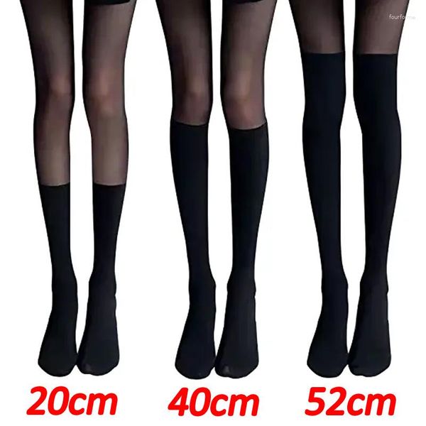 Calcetines de mujer 3 pares Estilo Lolita Medias sexy Lindo Negro Blanco Largo sobre la rodilla Medias altas para calcetín de compresión