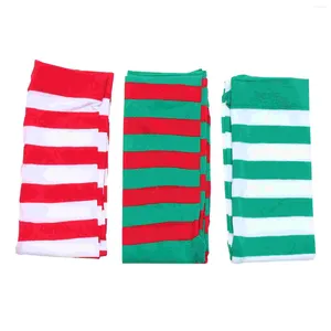 Chaussettes de femmes 3pcs Collages à rayures Christmas Fracle Longle Leggings minces de cuisse High Stocking Pantyhose Santa Pants serrés pour la mascarade de Noël