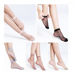 Calcetines de mujer 40 Uds 20 par/lote medias cortas de cristal sexis transparentes hasta el tobillo medias invisibles finas elásticas de nailon para mujer de verano