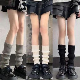 Chaussettes tricotées pour femmes, 42cm, douces, Jk Lolita, longues, couvre-pieds Y2k, pour filles, noir et blanc, chauffe-bras, Leggings japonais