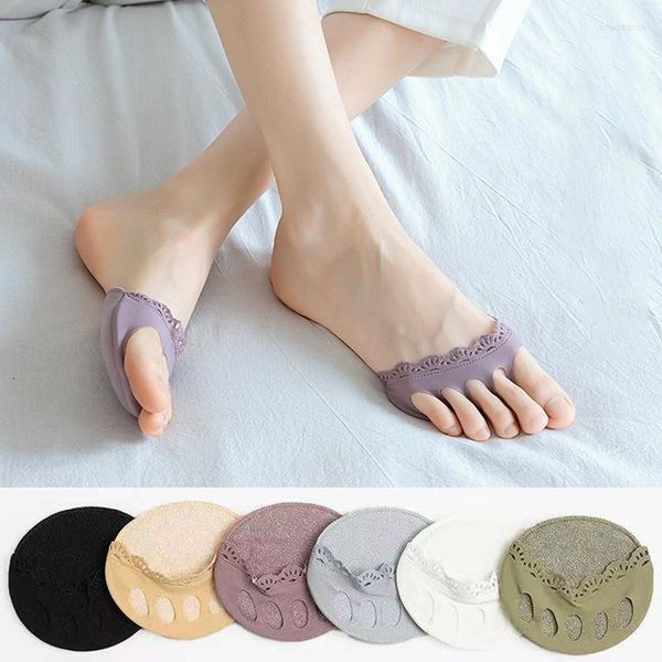 Calcetines para mujer, 5 pares de almohadillas para el antepié, tacones altos, medias plantillas para los dedos de los pies, plantilla para el cuidado de los pies, callos, callos, dolor, almohadilla absorbente para los dedos del pie