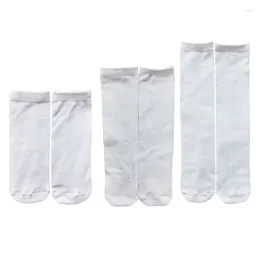 Chaussettes pour femmes 5 paires/ensemble, chaussettes blanches vierges, teinture par Sublimation, bricolage pour plusieurs tailles