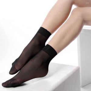 Chaussettes de femmes 5 paires d'été sexy ultra mince en soie basse coule courte bas