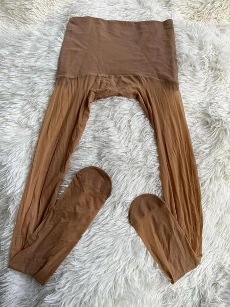 Calcetines de mujer 5D pantimedias finas sin costuras ver a través de medias cintura alta elástico Sexy Leggings medias
