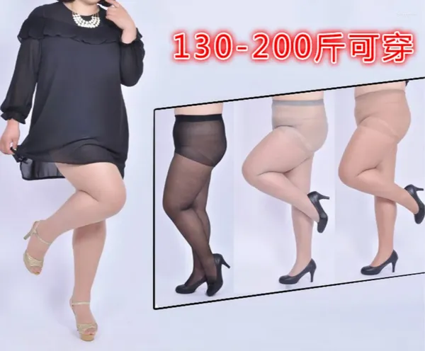 Chaussettes en soie pour femmes, 60-105Kg 0D, grande taille, gros fichiers ouverts et fermés, Ultra-fines, même les pieds, tempérament et intérêt, Sexy