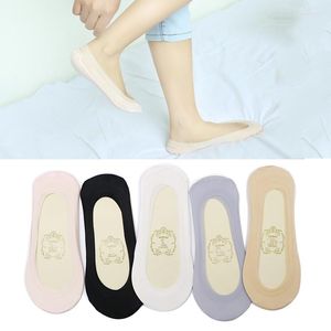 Chaussettes bateau pour femmes, 6 pièces, 3 paires, pantoufles d'été invisibles, antidérapantes, doublure de chaussure en Gel de Silicone, Calcetines