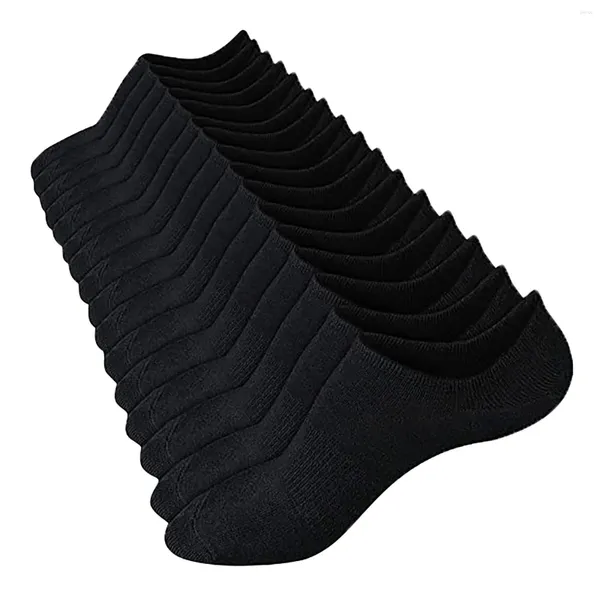 Femmes chaussettes 8 paires coton haute qualité décontracté respirant Invisible bateau chaussette cheville courte été régulier noir