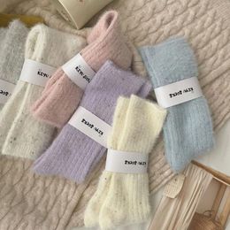 Chaussettes de femmes Une femme automne et hiver épaissie de velours de vison chaud japonais empilé