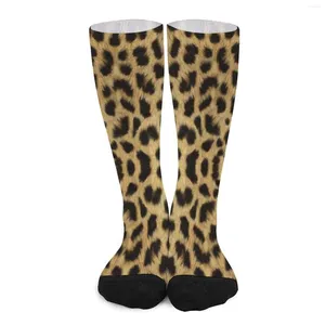 Chaussettes à motifs d'animaux pour femmes, bas imprimé léopard, haute qualité, tendance, course, Design antidérapant, cadeau d'anniversaire
