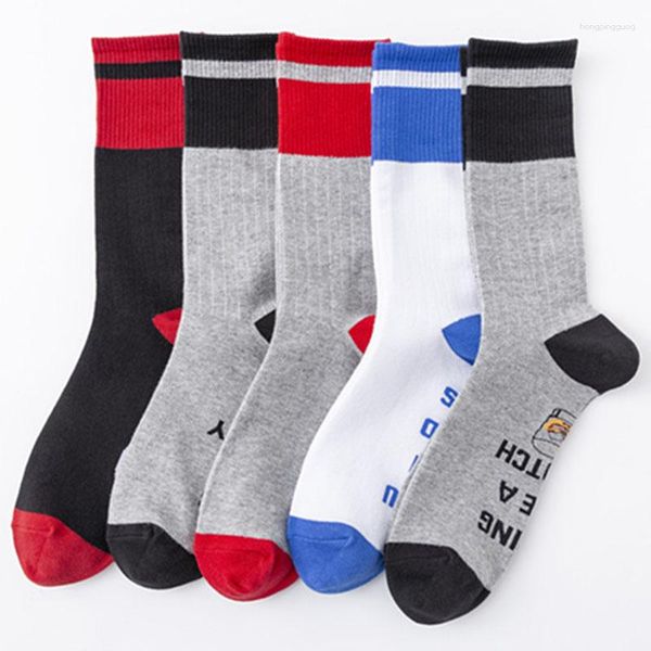 Femmes chaussettes automne et hiver mi-haut Tube hommes loisirs rouge rayure rue sport coton femme 2023 pour adultes