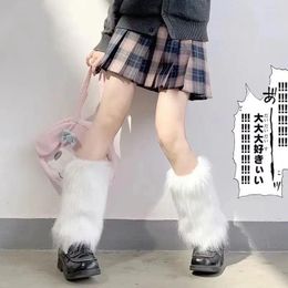 Vrouwen Sokken Herfst Winter Faux Fur Leggings JK Laarzen Kous Meisjes Lolita Punk Boot Harajuku Voet Warming Cover