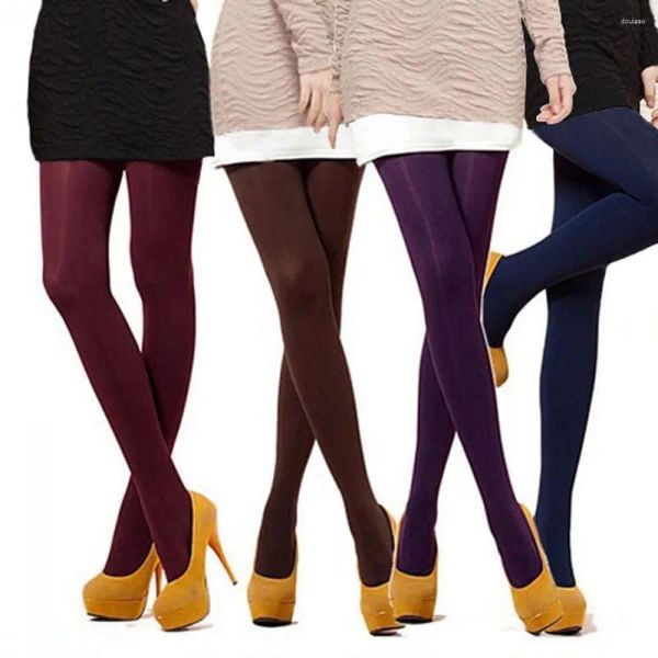 Femmes chaussettes d'automne leggings d'hiver sexy noirs classiques 120d hautes élasticité opaques pivotants collants épaisses sans couture