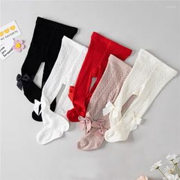 Damessokken Baby Meisjes Panty's Kabel Gebreid Met Strik Peutermeisje Katoenen Panty Voor 0-4 Jaar