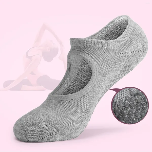 Femmes chaussettes porte-courroies coton véhicule transpiration mince tas de cerceau renforcé inférieur de yoga non glissant les bas de yoga