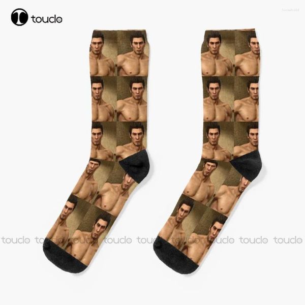 Chaussettes pour femmes Big Kiryu Majima Goro Yakuza Ryu Ga Gotoku pour hommes personnalisées unisexes adultes adolescents impression numérique à 360 °