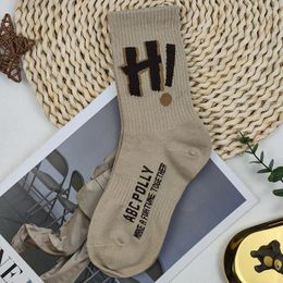 Femmes chaussettes noire H Lettre Lady Skateboard Tube école hipster sommeil mode Sweet Unisexe High Long Short Trendy Cool Stuff In