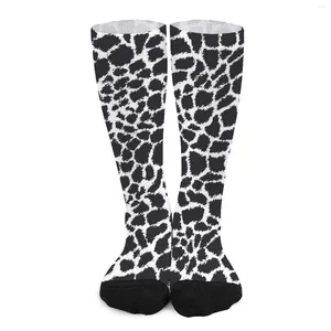 Chaussettes noires pour femmes, bas léopard, imprimé Animal, moyen, doux, moderne, escalade, motif antidérapant, idée cadeau