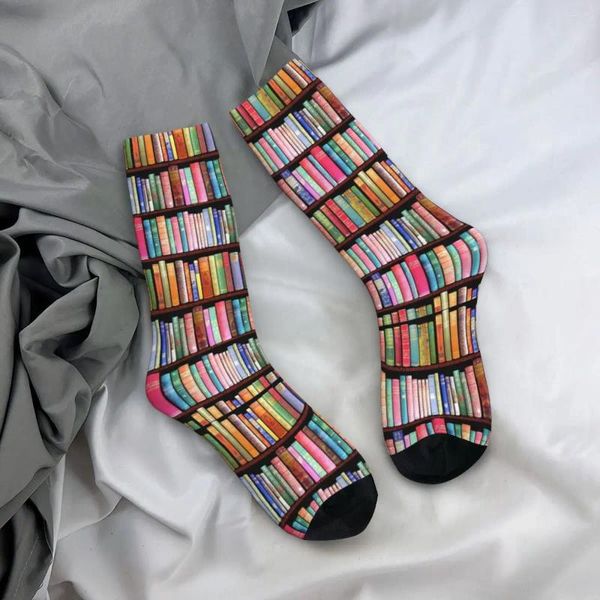 Chaussettes pour femmes, rat de bibliothèque, bibliothèque de livres anciens, bas amusants pour filles, haute qualité, sport de course, hiver, personnalisé, Anti-transpiration