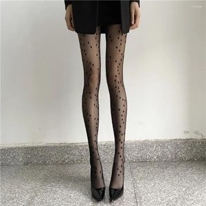 Chaussettes de femmes respirant étoile fausse élingue imprimé motif doux confortable épissage de bas féminin collants ultra-minces collants