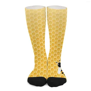 Femmes chaussettes bourdons basses mignons en nid d'abeille personnalisé personnalisé drôle d'hiver.