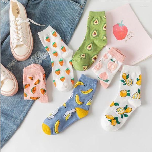 Femmes chaussettes dessin animé fruits bateau court banane pastèque mode filles femme femmes pieds vente