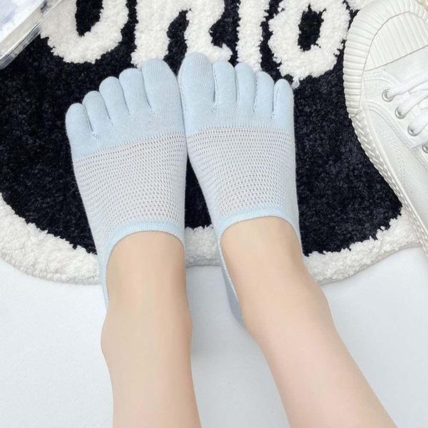 Femmes chaussettes de coton décontracté anti-glip à cinq orteils
