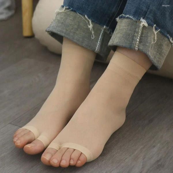 Calcetines femeninos chic dama ultrathin calcetín de pie suave cuidado abierto