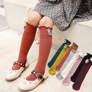 Vrouwen sokken voor kinderen cartoon kousen knie half been warme retro ruche long sok