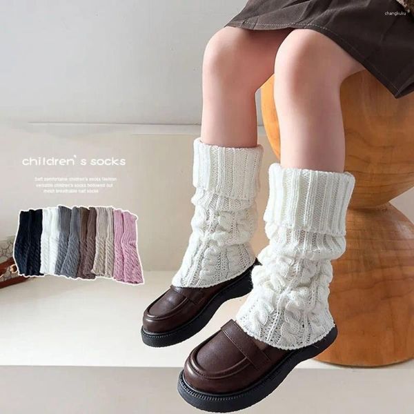 Femmes chaussettes pour enfants lolitas torsion tricot coréen bébé filles couverture de pied chaude et gardes de ballet doux bas