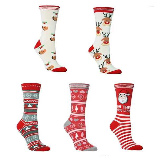 Calcetines de mujer Medias navideñas para hombres y mujeres Algodón personalizado en el año de decoración del tubo