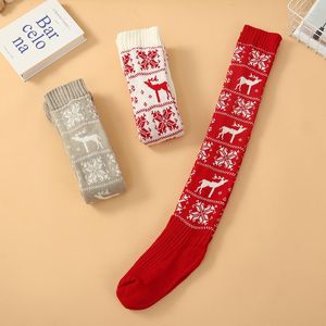 Femmes chaussettes bas de noël femmes longues tricotées Calcetines Mujer filles dames hiver tricot cuisse haute sur le genou