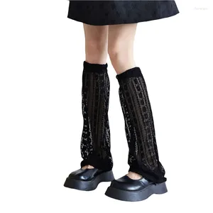 CHRONSTYLE – chaussettes d'été en dentelle pour femmes, Sexy, transparentes, aux genoux, bottes hautes, poignets, Kawaii, Streetwear, 2024