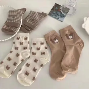 Femmes Socks College Style - Calf Petite qualité fraîche confortable pour le froid ours beaux uniques