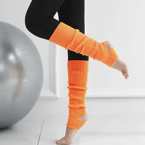 Chaussettes colorées de Yoga pour femmes, couverture corporelle pour gymnastique, Fitness, danse, Ballet, tuyau d'exercice, botte tricotée pour filles