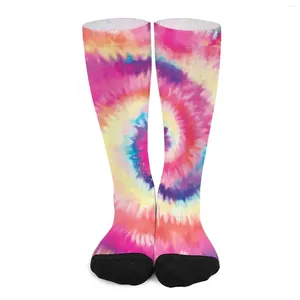 Chaussettes colorées pour femmes, teinture par nouage, arc-en-ciel, bas tendance, pour Couple, confortables, course à pied, Design d'automne, antidérapants