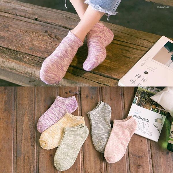 Chaussettes confortables en coton pour femmes, bateau, cheville basse, couleur Invisible, pantoufles pour garçons, bonneterie décontractée, 1 paire, 2 pièces, WS98