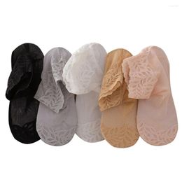 Chaussettes confortables pour femmes et filles, élastiques, Design à la mode, bateau, dentelle en Nylon, bonneterie Ultra-fine transparente