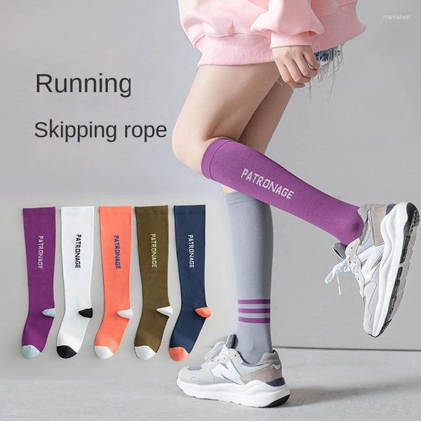 Femmes chaussettes compression sportive du milieu de la mode du milieu de la mode