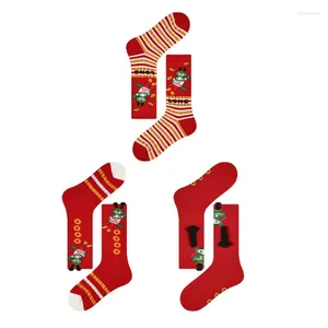 Chaussettes pour femmes, nouveauté folle, chaussons amusants en coton, cheville de l'année chinoise