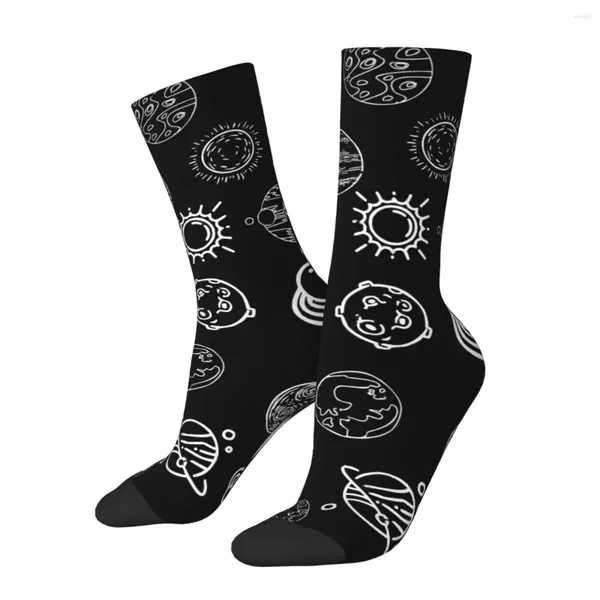 Chaussettes de femmes mignons conception de bas de conception planètes schémas art à la mode