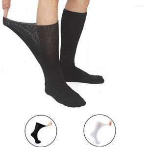 Femmes chaussettes diabétiques sur le veau coton en vrac noir blanc maternité confinement anti-œdème