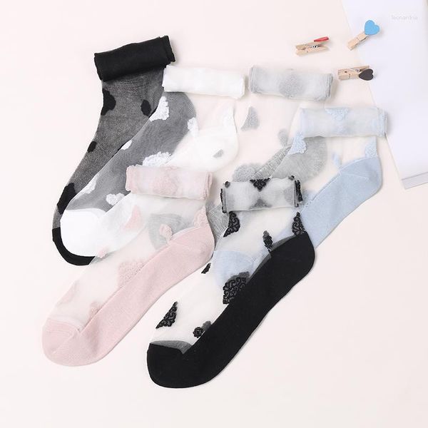 Femmes chaussettes DONG AI 1 paires décontracté créatif Transparent cristal soie tendance genou haute chaussette longue Sox